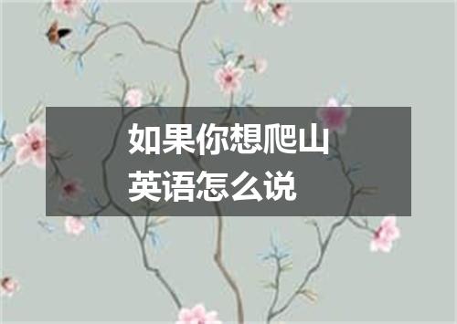 如果你想爬山英语怎么说