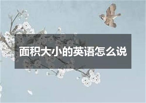 面积大小的英语怎么说