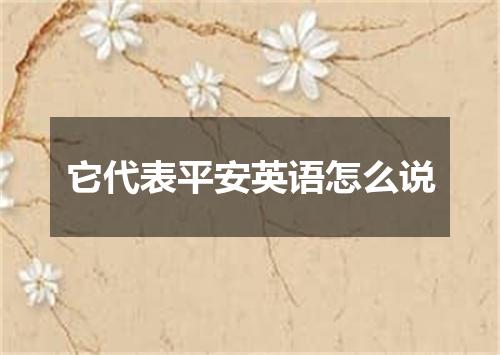 它代表平安英语怎么说