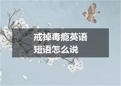 戒掉毒瘾英语短语怎么说