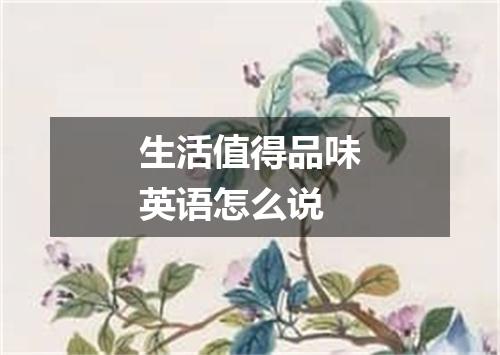 生活值得品味英语怎么说