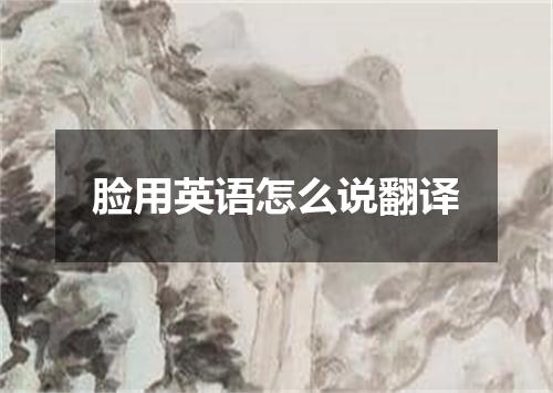 脸用英语怎么说翻译