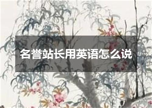 名誉站长用英语怎么说