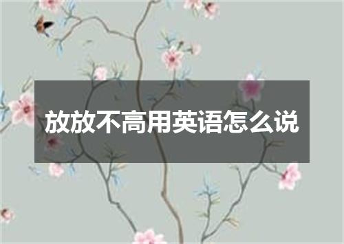 放放不高用英语怎么说