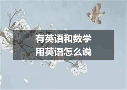 有英语和数学用英语怎么说
