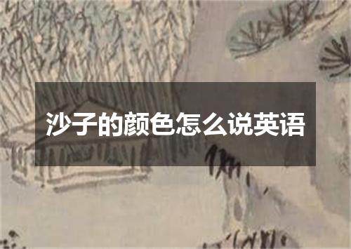 沙子的颜色怎么说英语