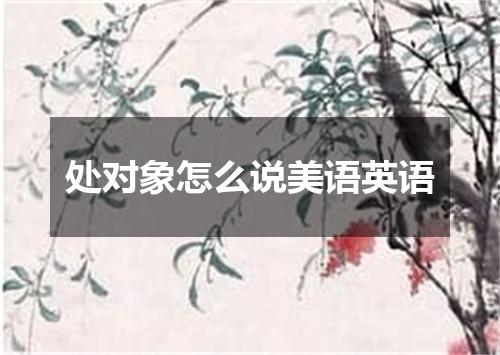 处对象怎么说美语英语