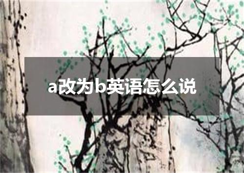 a改为b英语怎么说