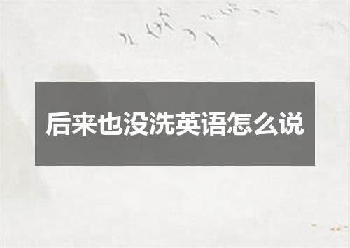 后来也没洗英语怎么说