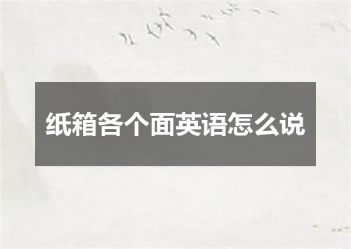 纸箱各个面英语怎么说