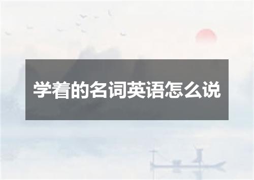 学着的名词英语怎么说