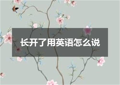 长开了用英语怎么说