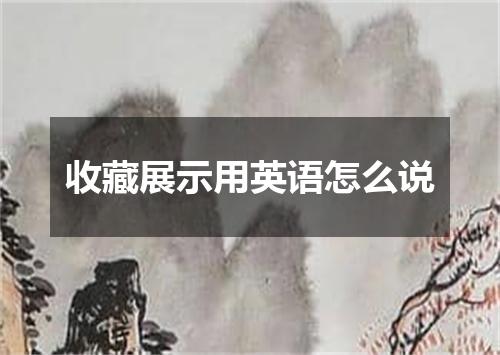 收藏展示用英语怎么说