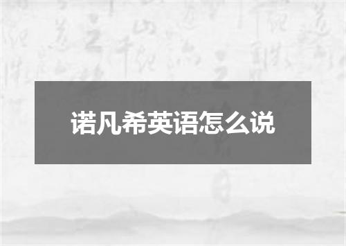 诺凡希英语怎么说