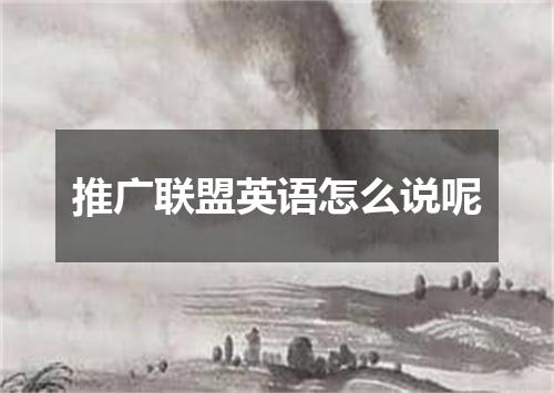推广联盟英语怎么说呢