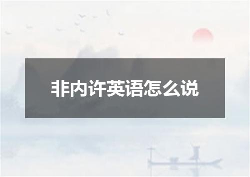 非内许英语怎么说
