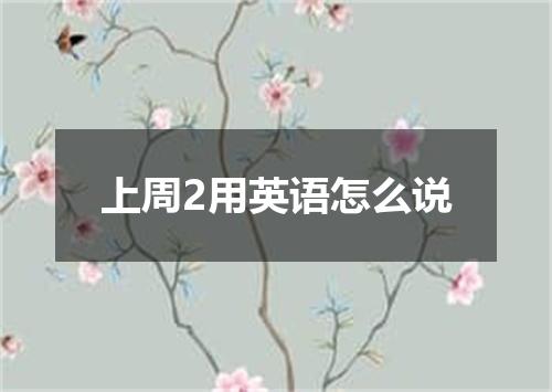 上周2用英语怎么说