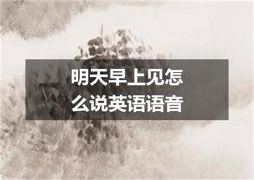 明天早上见怎么说英语语音