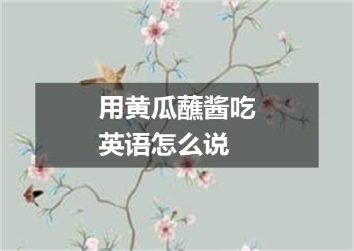 用黄瓜蘸酱吃英语怎么说