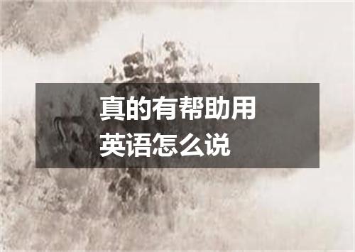 真的有帮助用英语怎么说