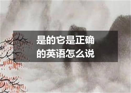 是的它是正确的英语怎么说