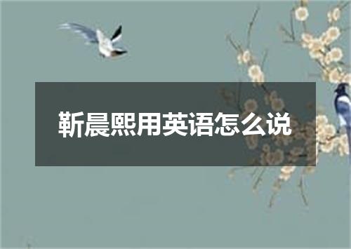 靳晨熙用英语怎么说