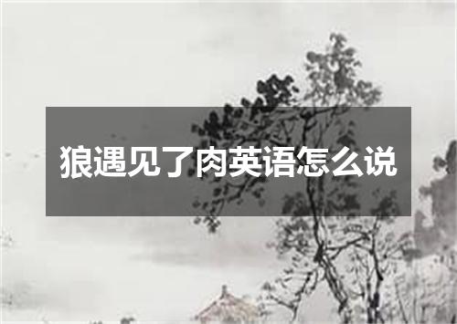 狼遇见了肉英语怎么说