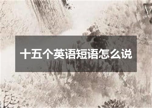 十五个英语短语怎么说