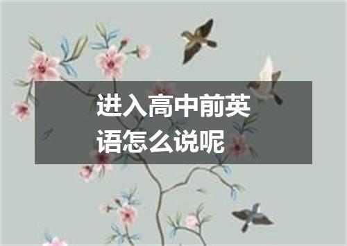 进入高中前英语怎么说呢