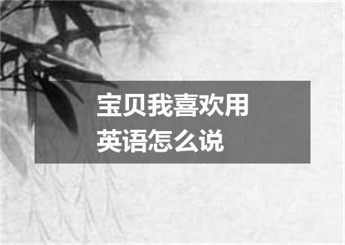 宝贝我喜欢用英语怎么说