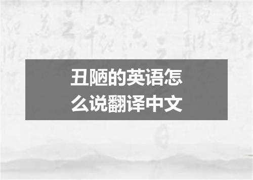 丑陋的英语怎么说翻译中文