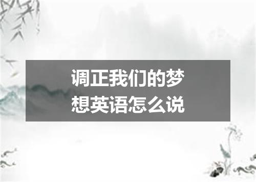 调正我们的梦想英语怎么说