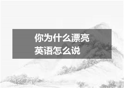 你为什么漂亮英语怎么说