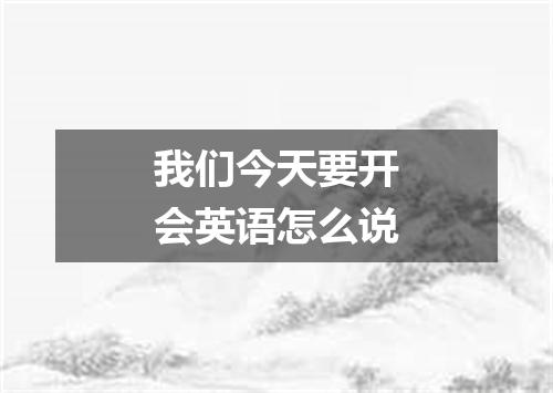我们今天要开会英语怎么说