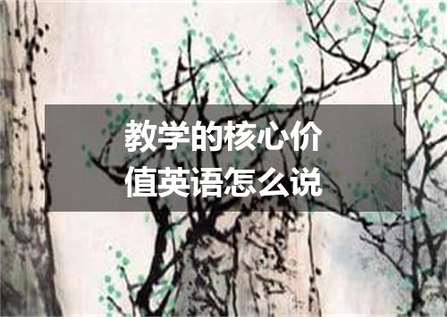 教学的核心价值英语怎么说