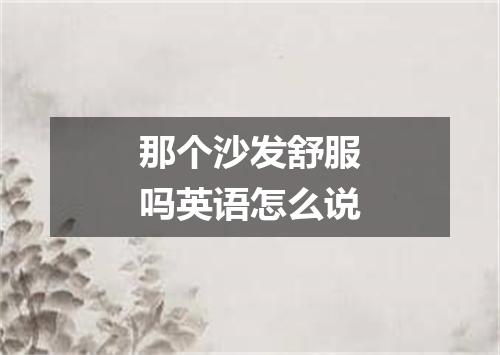 那个沙发舒服吗英语怎么说