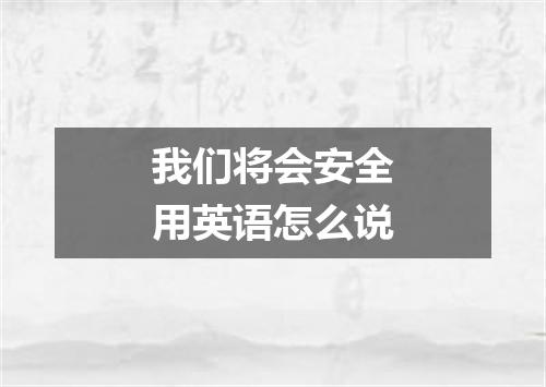 我们将会安全用英语怎么说