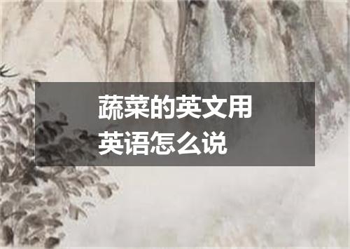 蔬菜的英文用英语怎么说