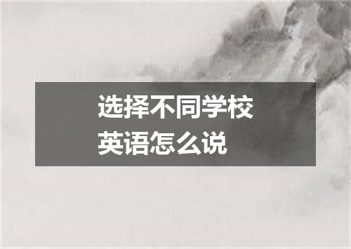 选择不同学校英语怎么说