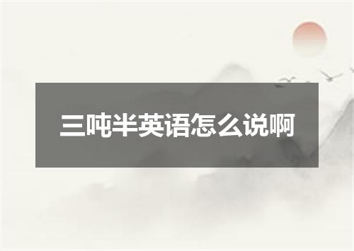 三吨半英语怎么说啊