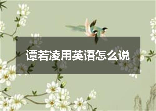 谭若凌用英语怎么说