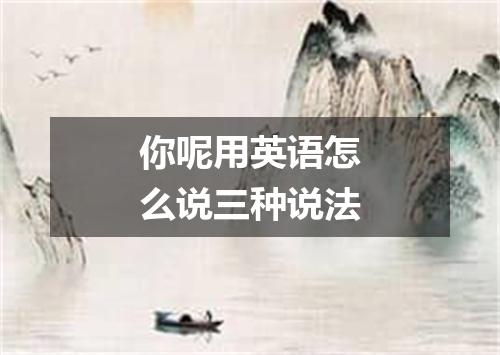 你呢用英语怎么说三种说法