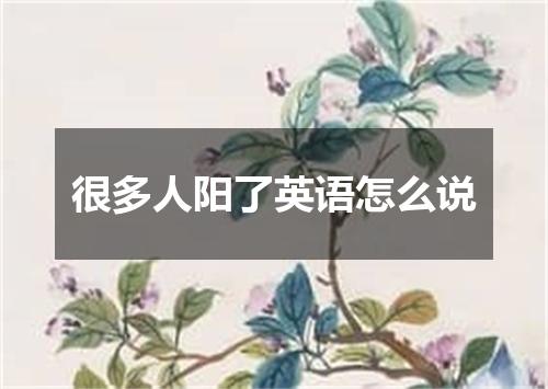 很多人阳了英语怎么说