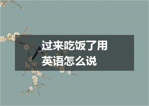 过来吃饭了用英语怎么说