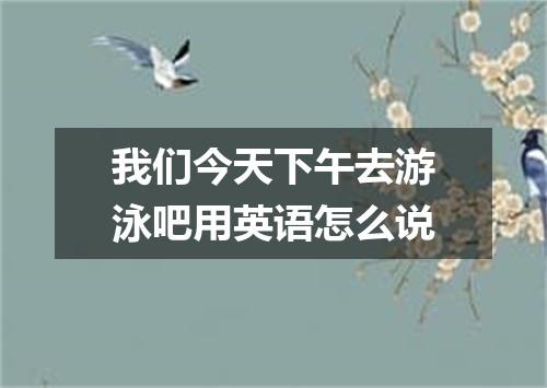 我们今天下午去游泳吧用英语怎么说
