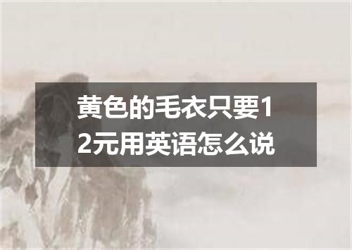 黄色的毛衣只要12元用英语怎么说