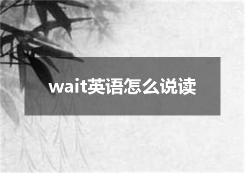 wait英语怎么说读