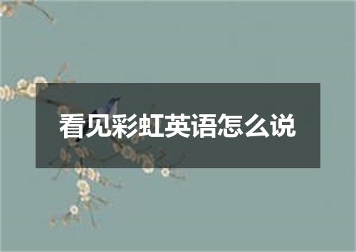 看见彩虹英语怎么说