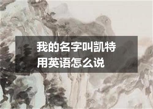 我的名字叫凯特用英语怎么说