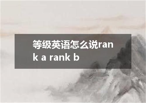 等级英语怎么说rank a rank b